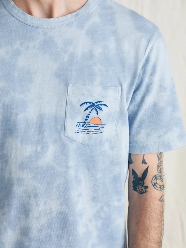 T-Shirts & Henleys | Faherty Brand Sunwashed Graphic Tee - Blue Waves Wash