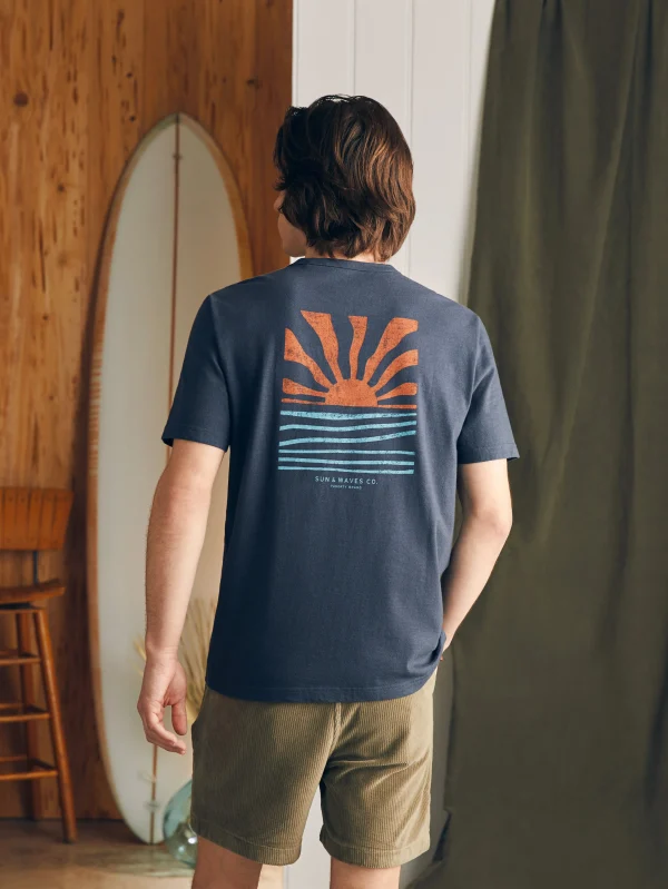 T-Shirts & Henleys | Faherty Brand Sunwashed Graphic Tee - Dune Navy