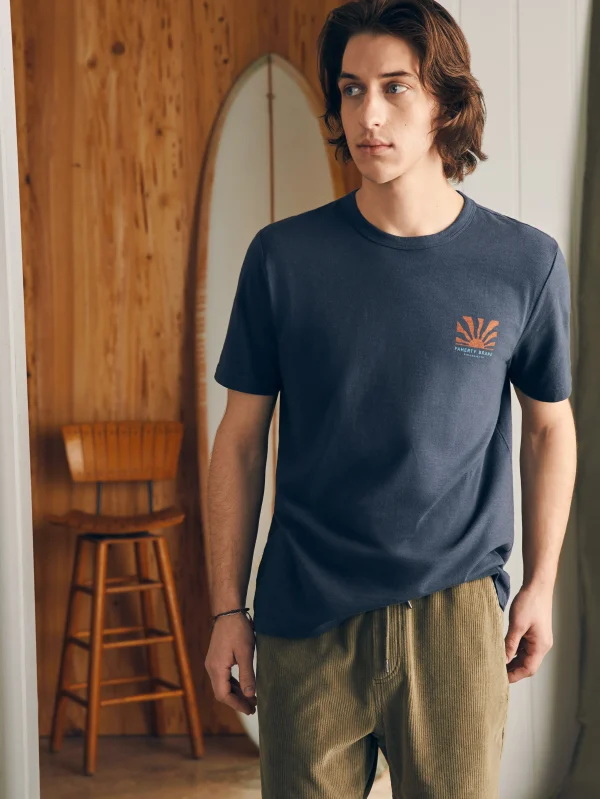 T-Shirts & Henleys | Faherty Brand Sunwashed Graphic Tee - Dune Navy