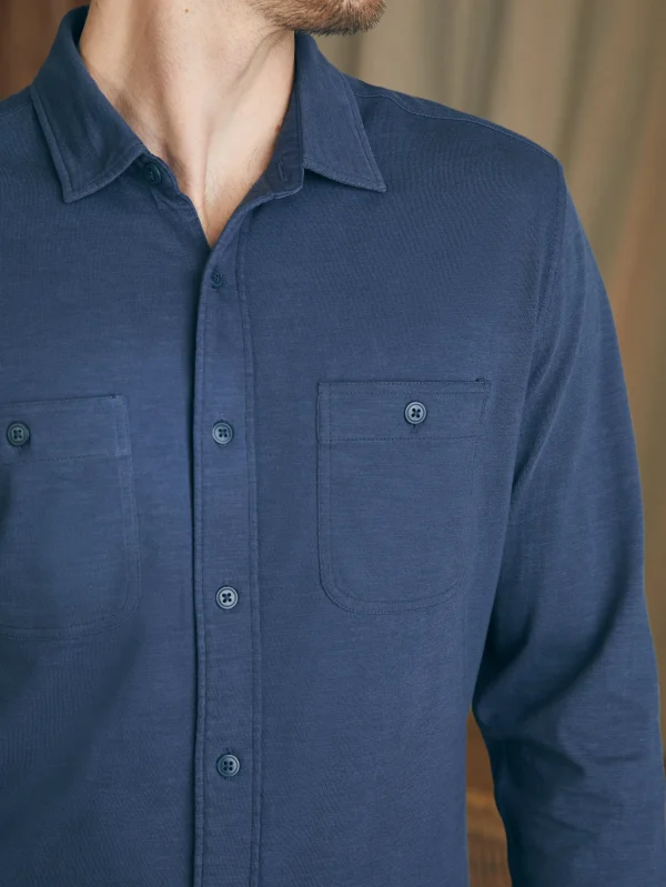 Shirts | Faherty Brand Sunwashed Knit Shirt - Dune Navy