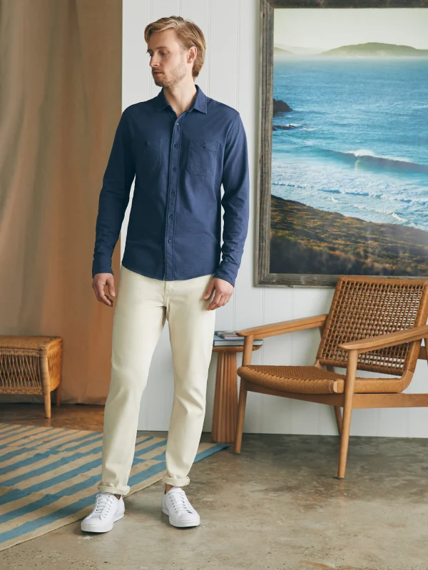 Shirts | Faherty Brand Sunwashed Knit Shirt - Dune Navy