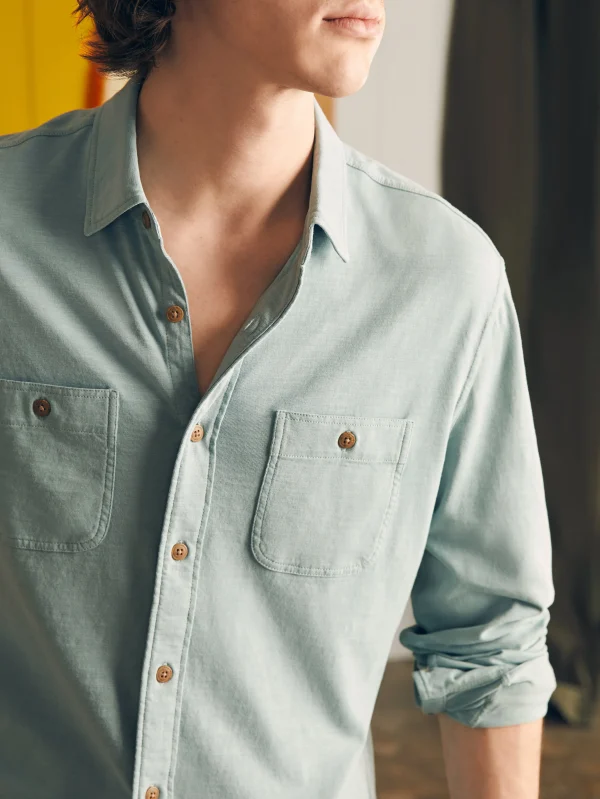 Shirts | Faherty Brand Sunwashed Knit Shirt - Hull Teal