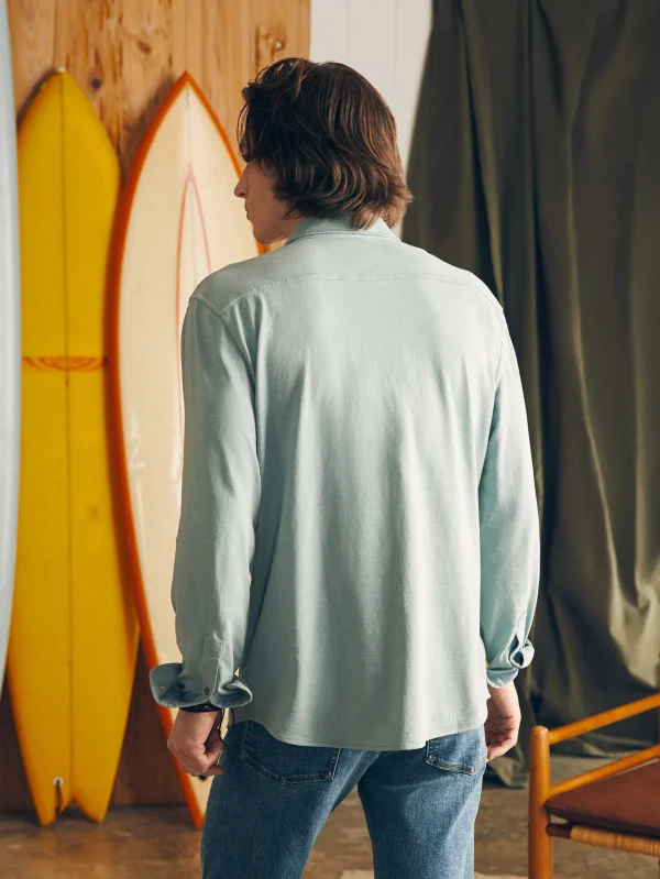 Shirts | Faherty Brand Sunwashed Knit Shirt - Hull Teal