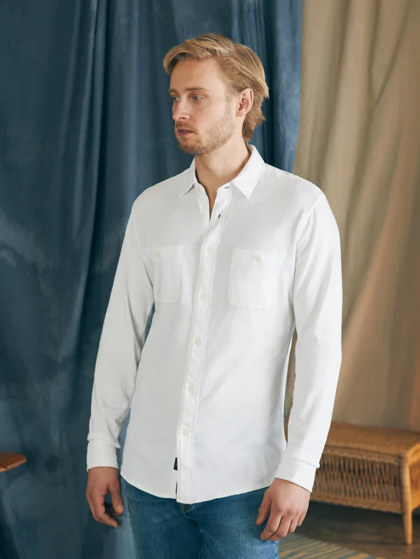 Shirts | Faherty Brand Sunwashed Knit Shirt - White