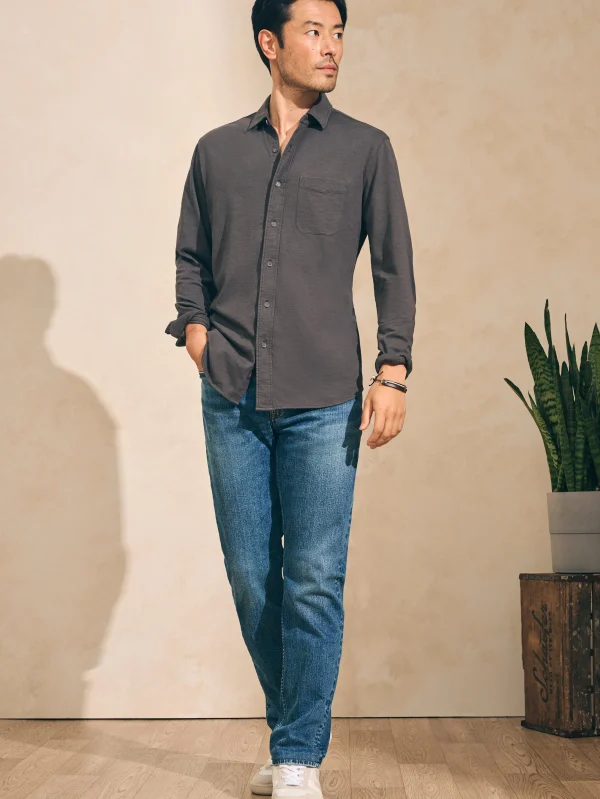 Shirts | Faherty Brand Sunwashed Knit Shirt (Single Pocket) (Tall) - Washed Black