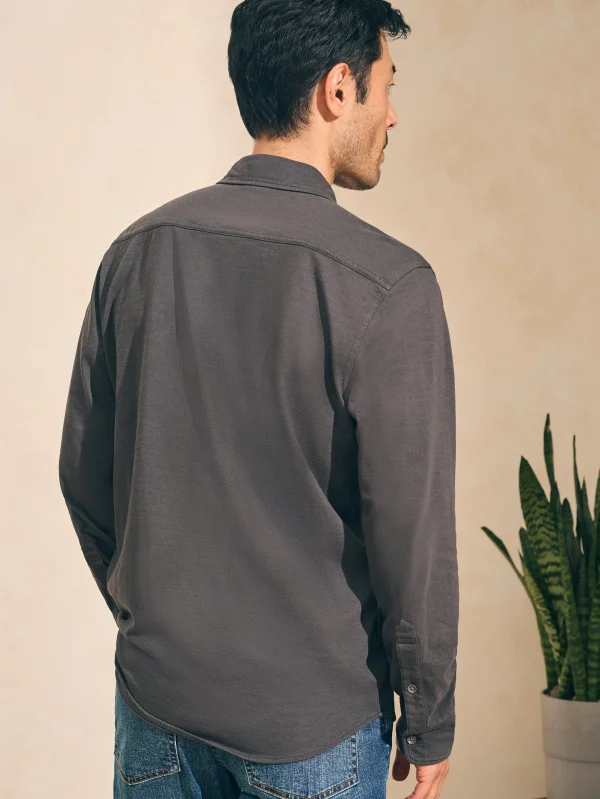 Shirts | Faherty Brand Sunwashed Knit Shirt (Single Pocket) (Tall) - Washed Black