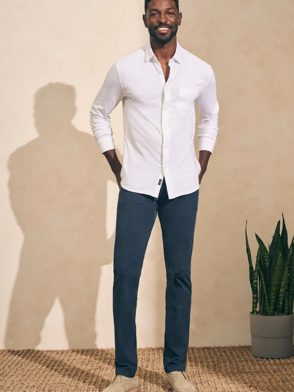 Shirts | Faherty Brand Sunwashed Knit Shirt (Single Pocket) (Tall) - White