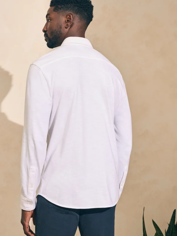 Shirts | Faherty Brand Sunwashed Knit Shirt (Single Pocket) (Tall) - White