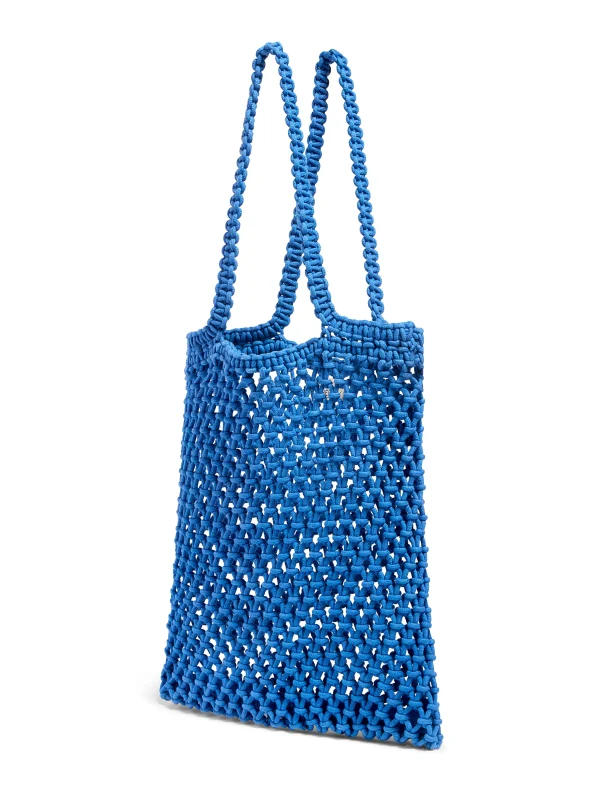 Bags | Faherty Brand Sunwashed Macrame Tote - Strong Blue