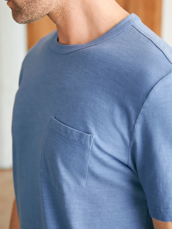 T-Shirts & Henleys | Faherty Brand Sunwashed Pocket Tee - Blue Horizon