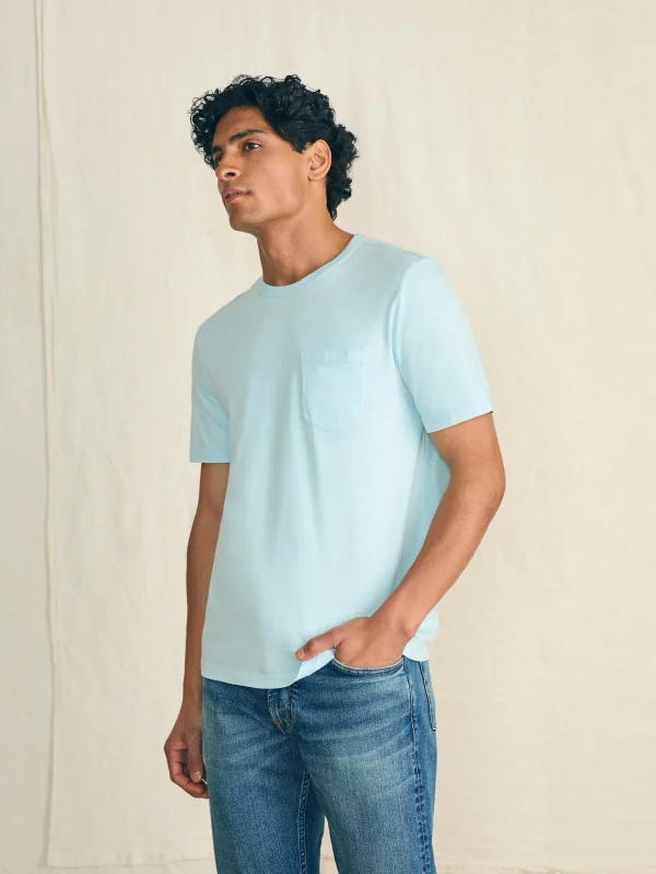 T-Shirts & Henleys | Faherty Brand Sunwashed Pocket Tee - Blue Oasis