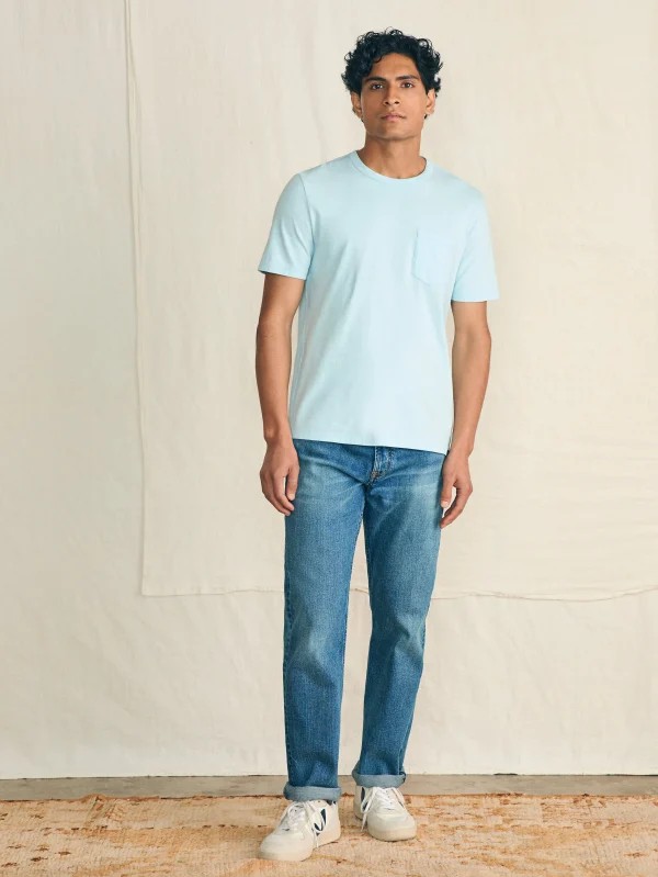 T-Shirts & Henleys | Faherty Brand Sunwashed Pocket Tee - Blue Oasis