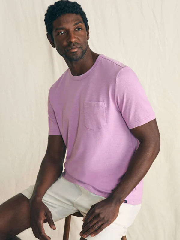 T-Shirts & Henleys | Faherty Brand Sunwashed Pocket Tee - Summer Violet