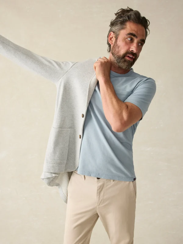 T-Shirts & Henleys | Faherty Brand Sunwashed Pocket Tee (Tall) - Blue Breeze