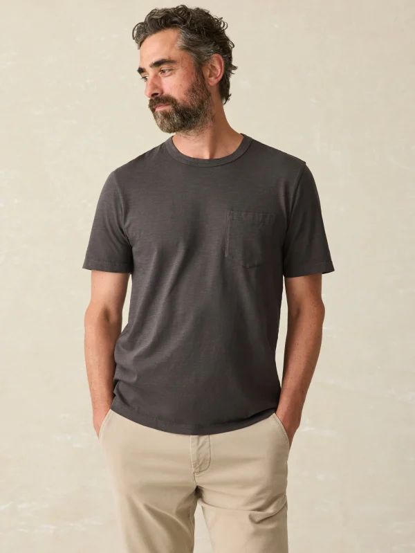 T-Shirts & Henleys | Faherty Brand Sunwashed Pocket Tee (Tall) - Washed Black