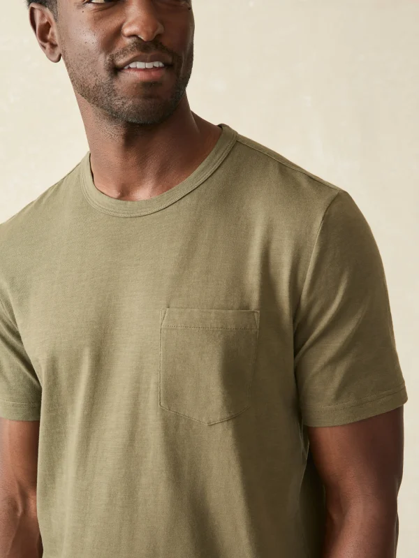 T-Shirts & Henleys | Faherty Brand Sunwashed Pocket Tee (Tall) - Olive