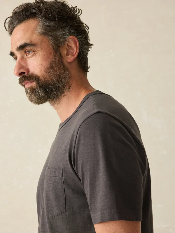 T-Shirts & Henleys | Faherty Brand Sunwashed Pocket Tee (Tall) - Washed Black