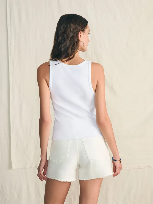 T-Shirts | Faherty Brand Sunwashed Rib Tank - White