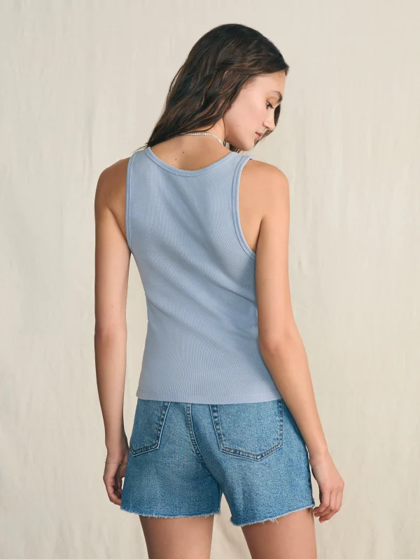 T-Shirts | Faherty Brand Sunwashed Rib Tank - Zen Blue