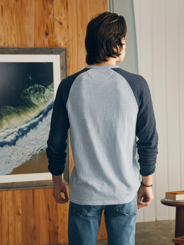 T-Shirts & Henleys | Faherty Brand Sunwashed Slub Crew - Blue Slate Heather Blue Nights