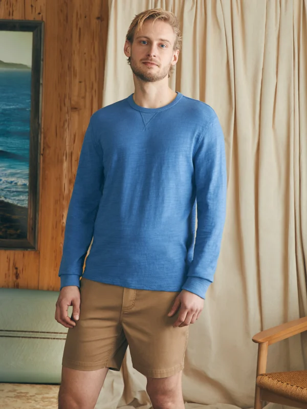 T-Shirts & Henleys | Lounge | Faherty Brand Sunwashed Slub Crew - Blue Horizon