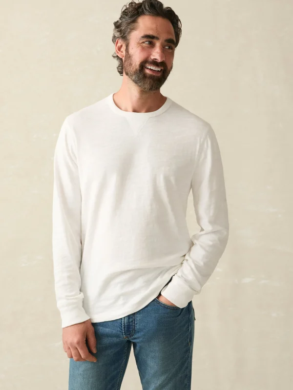 Hoodies & Sweatshirts | Lounge | Faherty Brand Sunwashed Slub Crew (Tall) - White