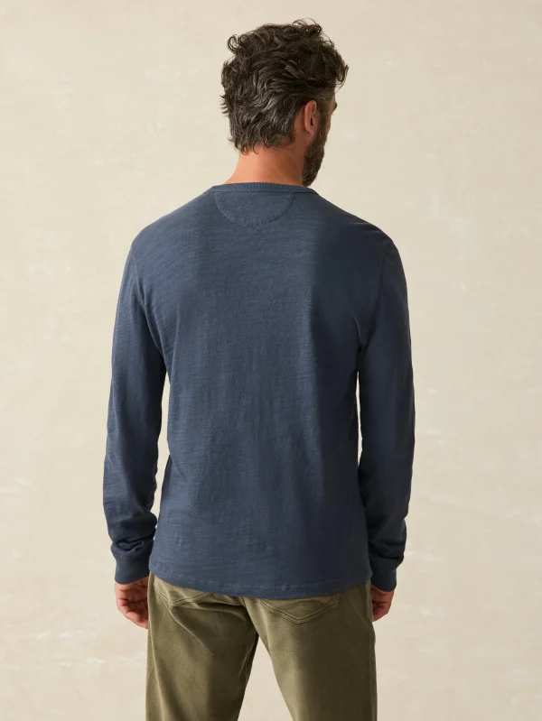 Hoodies & Sweatshirts | Lounge | Faherty Brand Sunwashed Slub Crew (Tall) - Blue Nights