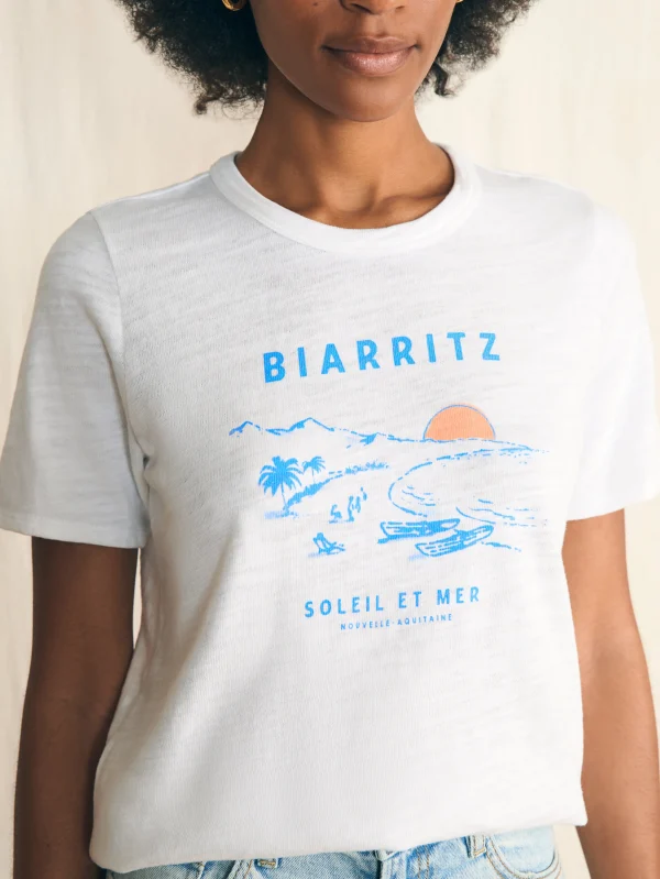 T-Shirts | Faherty Brand Sunwashed Slub Graphic Tee - Biarritz Coast