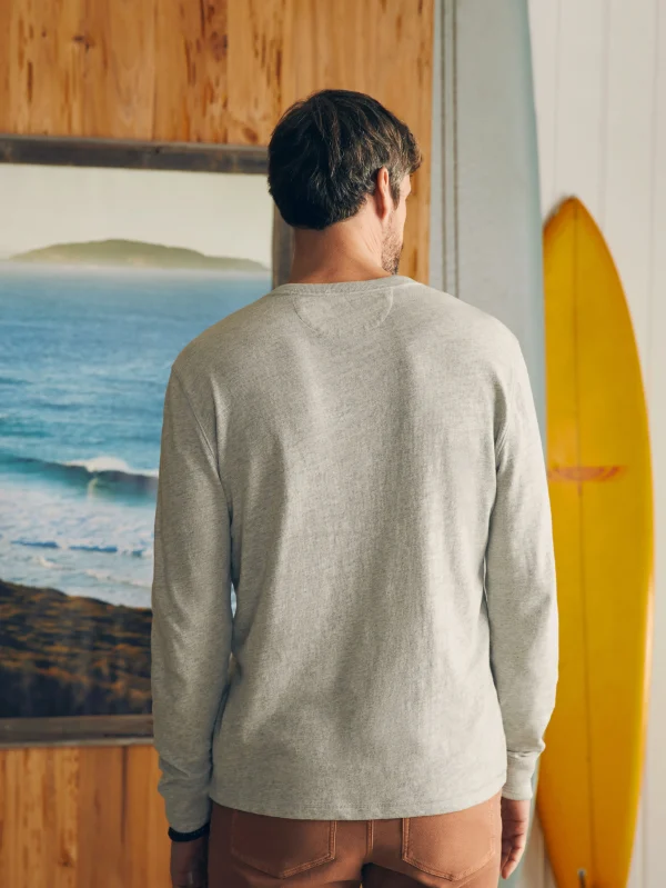 T-Shirts & Henleys | Faherty Brand Sunwashed Slub Henley - Light Grey Heather