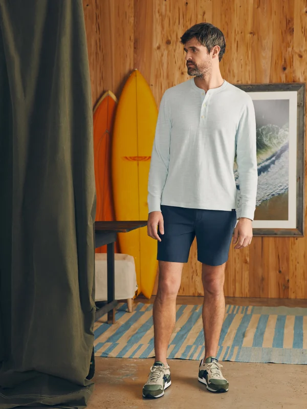 T-Shirts & Henleys | Faherty Brand Sunwashed Slub Henley - Sky