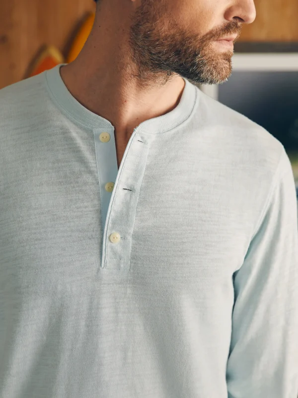 T-Shirts & Henleys | Faherty Brand Sunwashed Slub Henley (Tall) - Sky