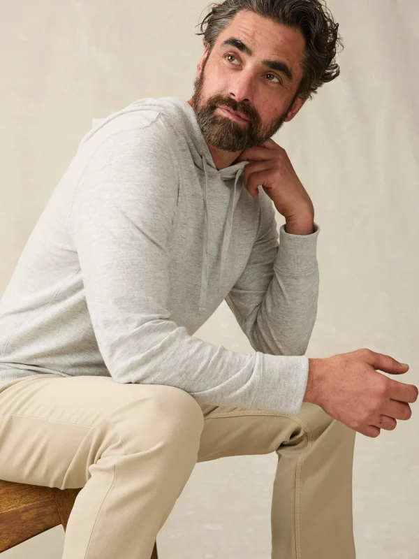 Hoodies & Sweatshirts | Lounge | Faherty Brand Sunwashed Slub Hoodie - Light Grey Heather