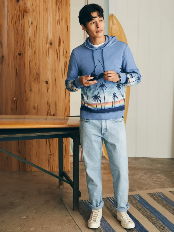 Hoodies & Sweatshirts | Faherty Brand Sunwashed Slub Hoodie - Palm Rainbow Ombre