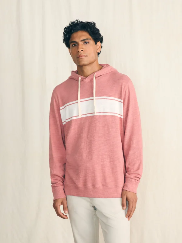 Hoodies & Sweatshirts | Faherty Brand Sunwashed Slub Hoodie - Summer Red Surf Stripe