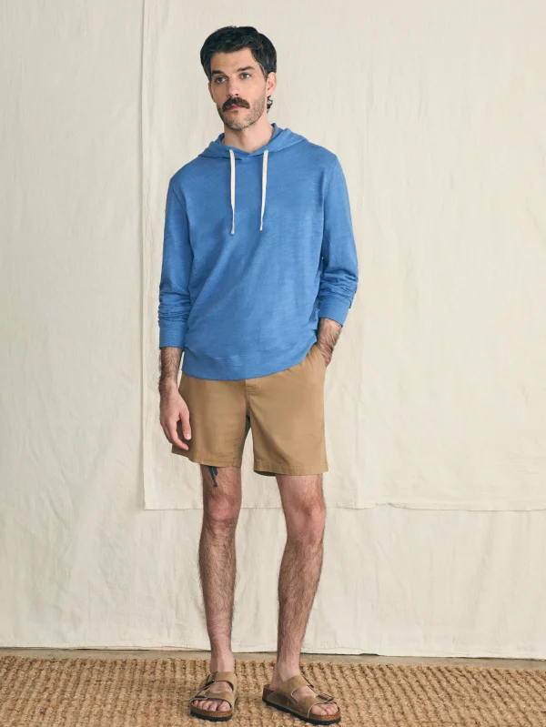 Hoodies & Sweatshirts | Faherty Brand Sunwashed Slub Hoodie (Tall) - Blue Horizon