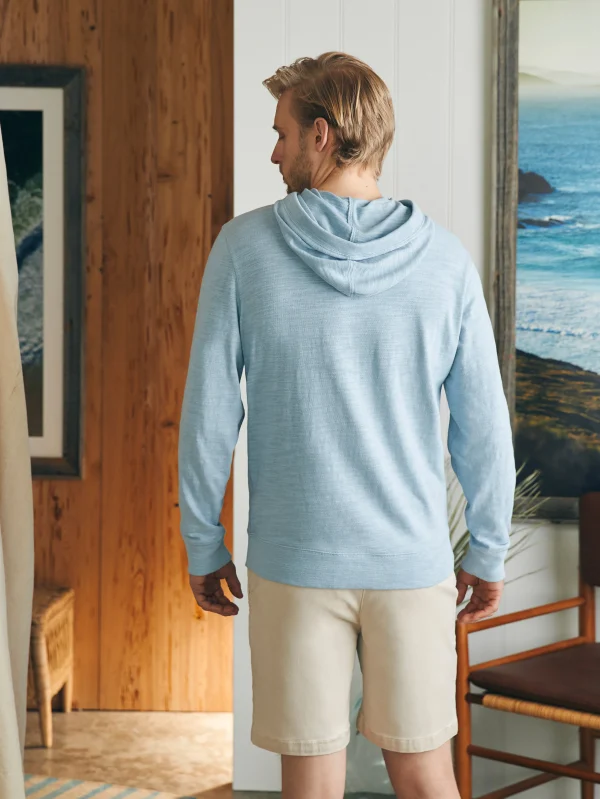 Hoodies & Sweatshirts | Lounge | Faherty Brand Sunwashed Slub Hoodie (Tall) - Blue Breeze