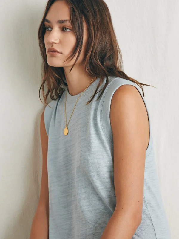 Dresses | Faherty Brand Sunwashed Slub Muscle Dress - Chalk Blue