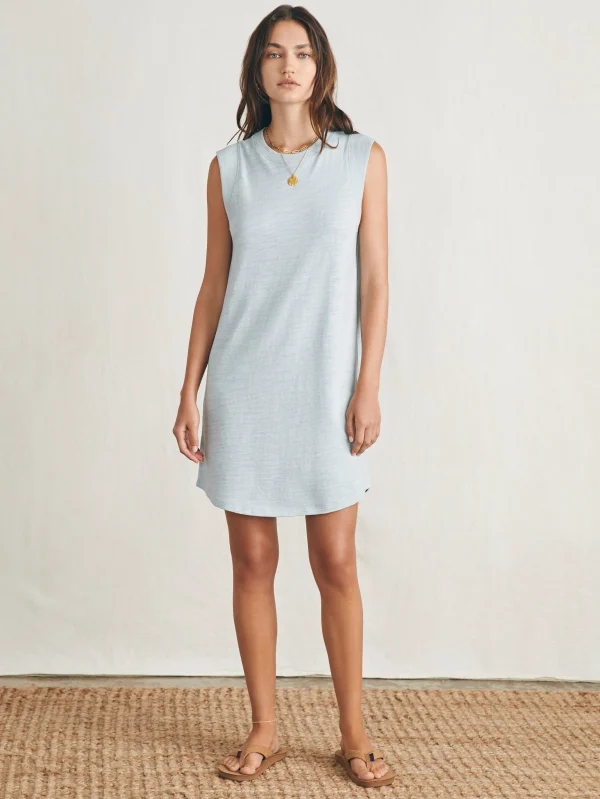 Dresses | Faherty Brand Sunwashed Slub Muscle Dress - Chalk Blue