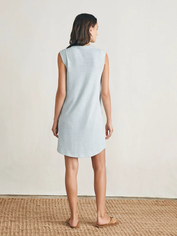 Dresses | Faherty Brand Sunwashed Slub Muscle Dress - Chalk Blue