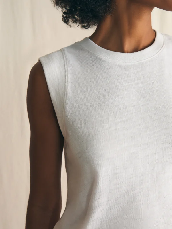 T-Shirts | Faherty Brand Sunwashed Slub Muscle Tank - White