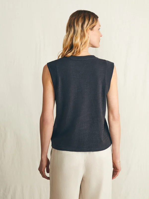 T-Shirts | Faherty Brand Sunwashed Slub Muscle Tank - Washed Black