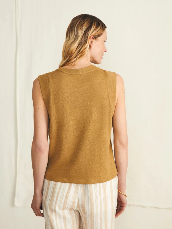 T-Shirts | Faherty Brand Sunwashed Slub Muscle Tank - Antique Bronze