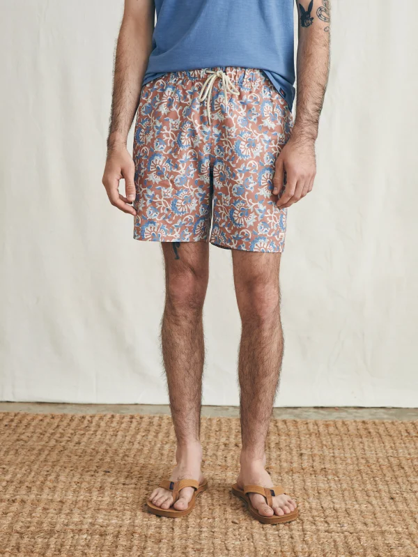 Swim | Faherty Brand Sunwashed Trunk - Clay Oceanside Floral