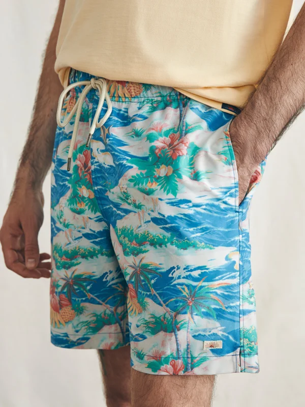 Swim | Faherty Brand Sunwashed Trunk - Marine Tropics