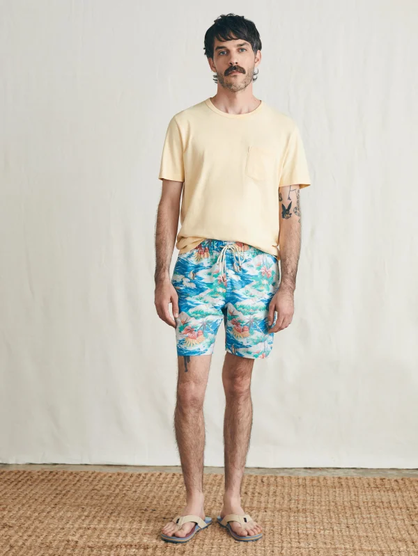 Swim | Faherty Brand Sunwashed Trunk - Marine Tropics