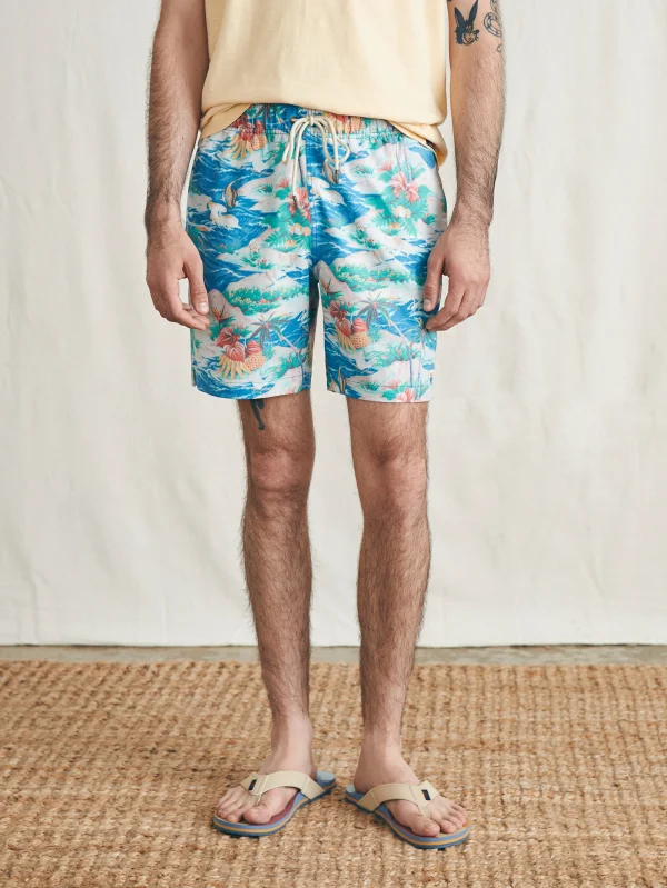 Swim | Faherty Brand Sunwashed Trunk - Marine Tropics