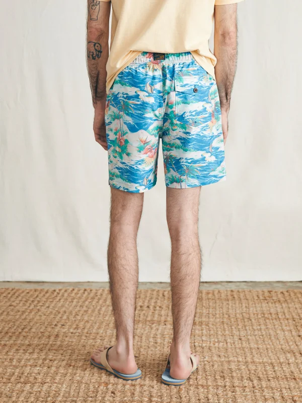 Swim | Faherty Brand Sunwashed Trunk - Marine Tropics