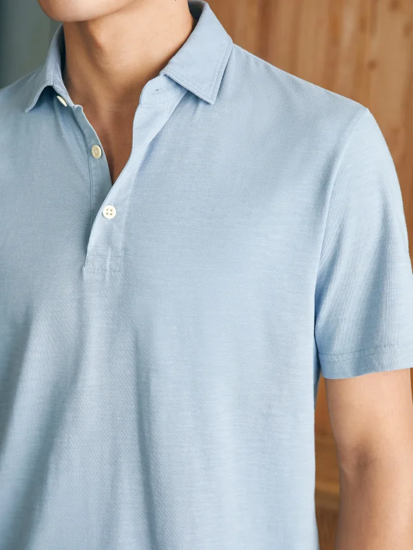 Polo Shirts | T-Shirts & Henleys | Faherty Brand Sunwashed T-Shirt Polo - Blue Breeze