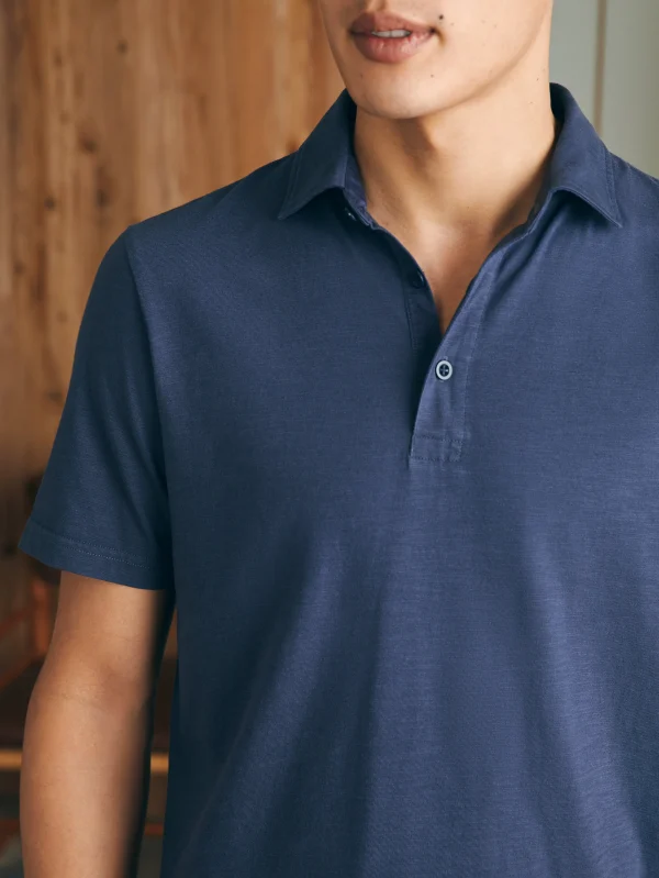 Polo Shirts | T-Shirts & Henleys | Faherty Brand Sunwashed T-Shirt Polo - Dune Navy