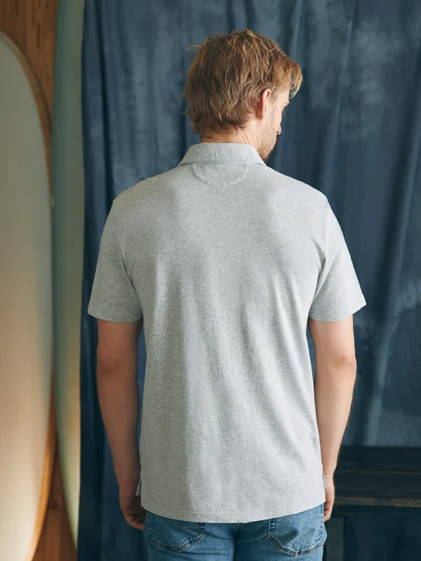 Polo Shirts | T-Shirts & Henleys | Faherty Brand Sunwashed T-Shirt Polo - Heather Grey